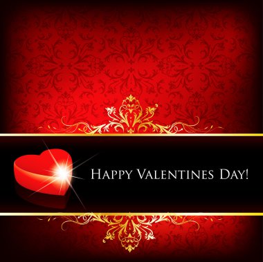 Valentine's day greeting card in editable vector format clipart