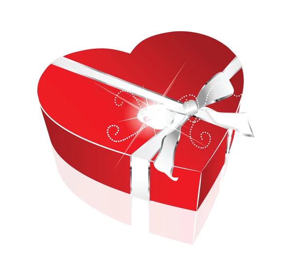 Κόκκινη Καρδιά Κουτί Για Του Αγίου Βαλεντίνου Ευχετήριες — Διανυσματικό Αρχείο