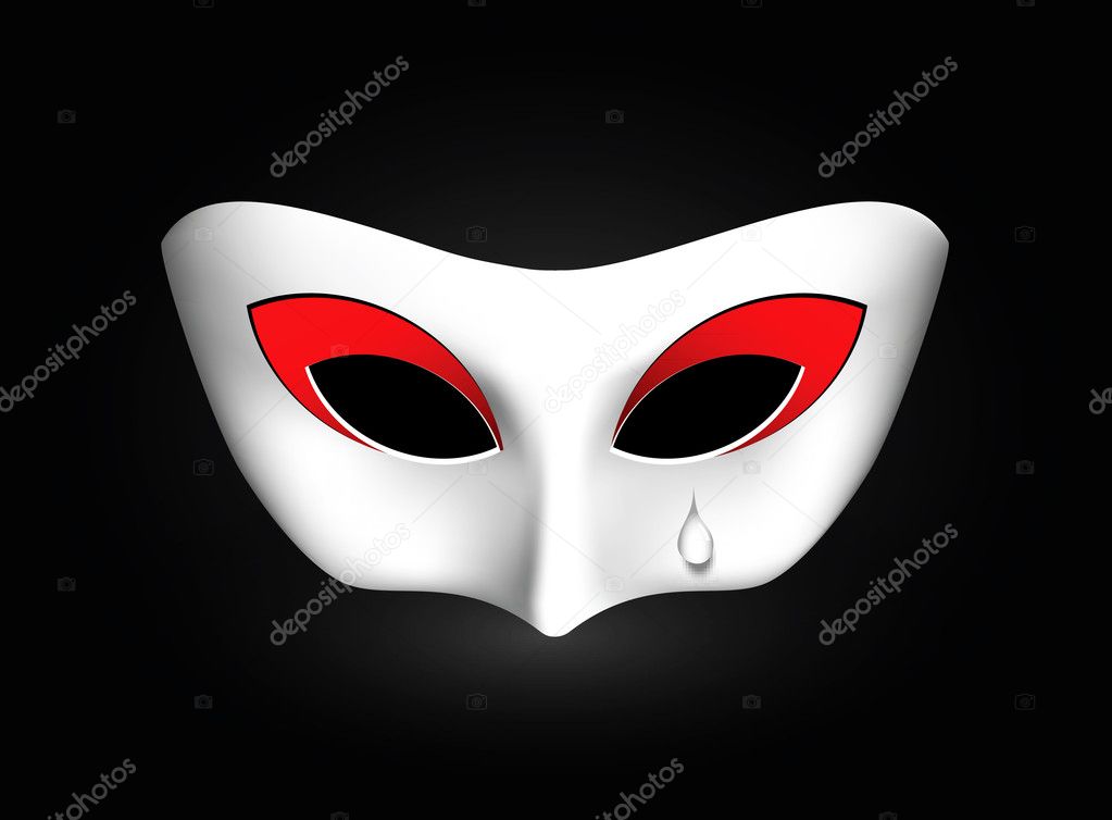 Venetian mask with black background