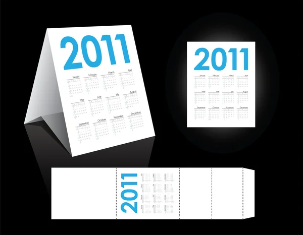 編集可能なベクトル形式で年間カレンダー — ストックベクタ
