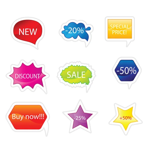 Verschillende gekleurde sticker set — Stockvector