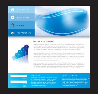 Website template in editable vector format clipart