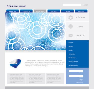 Website template in editable vector format clipart