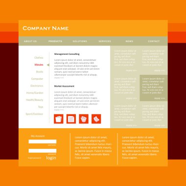 Website template in editable vector format clipart