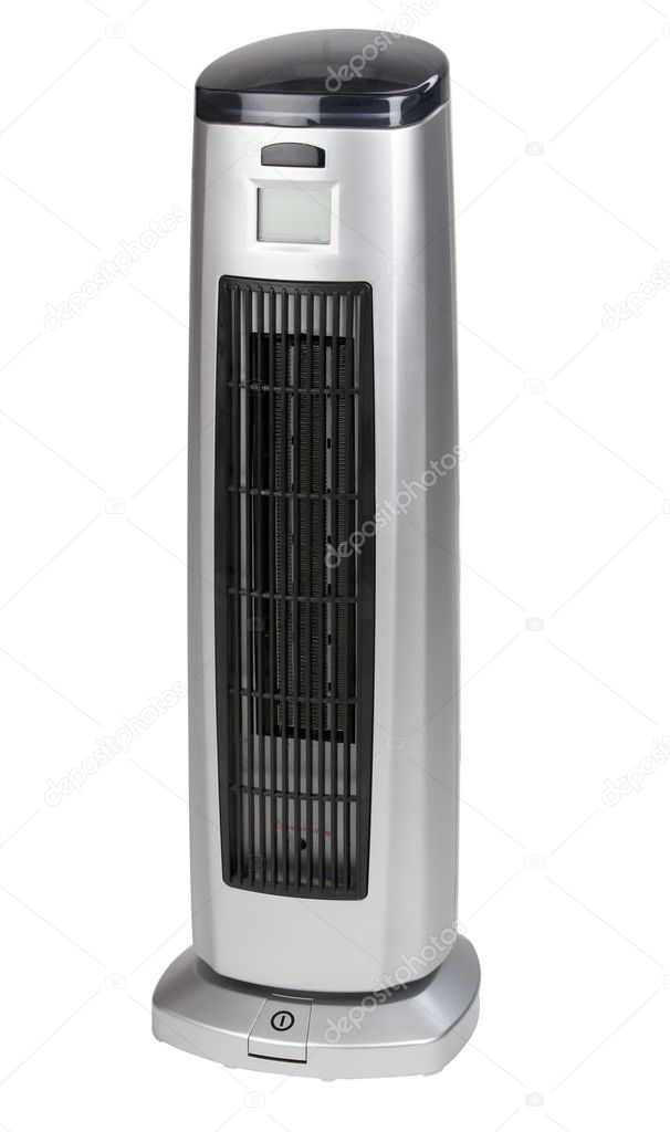 Electric heater on white background.