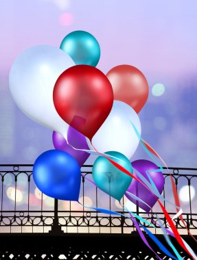 Multicolored balloons clipart