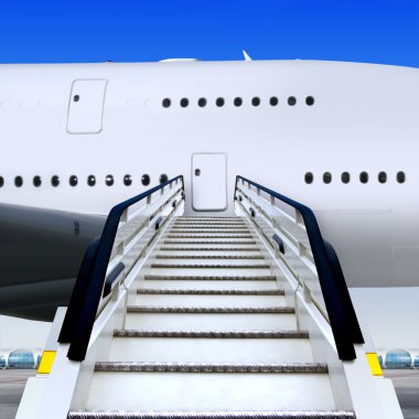 Staircases and plane clipart