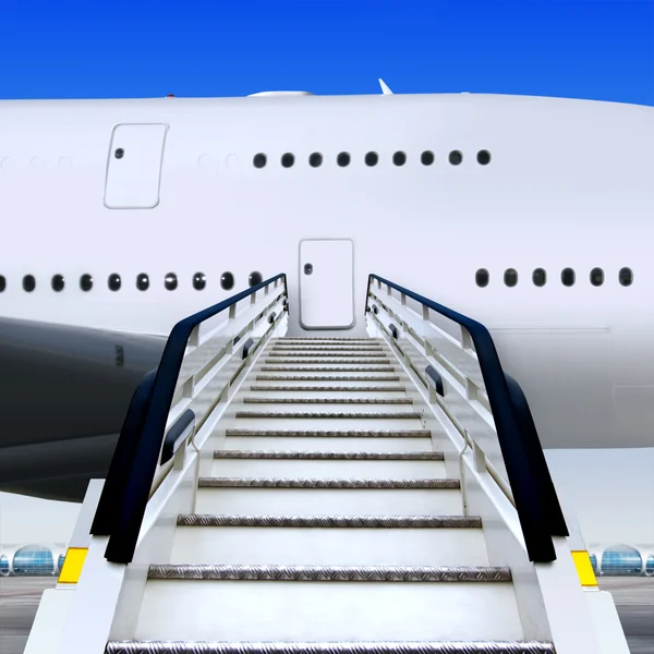 Escadarias e avião — Fotografia de Stock