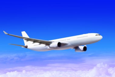 Plane in the sky clipart