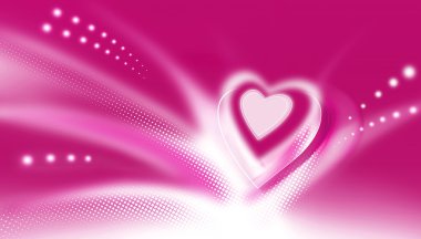 Raster pink heart on background for valentine's day clipart