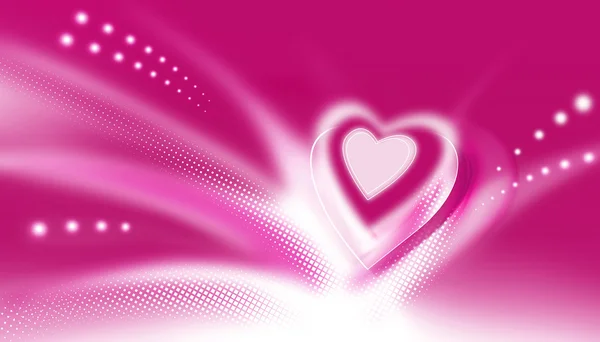 Raster Pink Heart Background Valentine Day — Stock Photo, Image