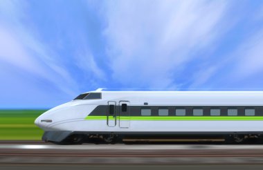 High-speed train with motion blur clipart