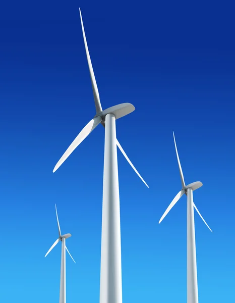 Beyaz Rüzgar türbinleri — Stok fotoğraf