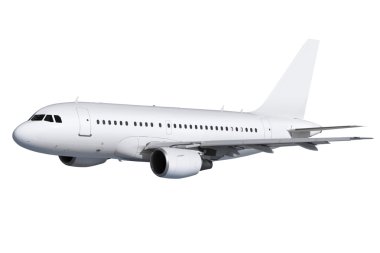 Airplane on white with path clipart