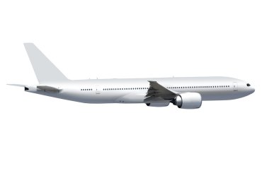 White plane with path clipart