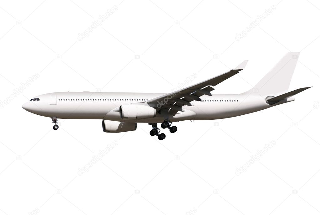 Plane on white background