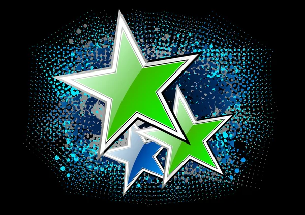 Estrelas verdes —  Vetores de Stock
