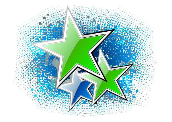 Estrelas verdes — Vetor de Stock