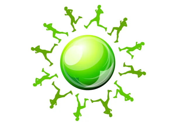 Zelený běžci — Stockový vektor