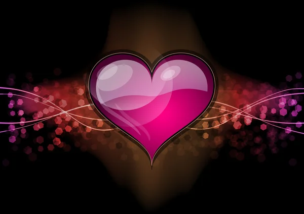 Coeur Saint Valentin Sur Fond Sombre — Image vectorielle