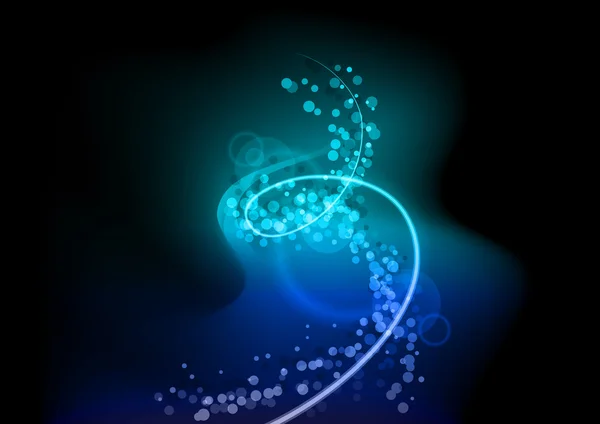 Spirale Bleue Sur Fond Noir — Image vectorielle