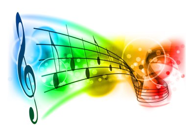 Music background with color note