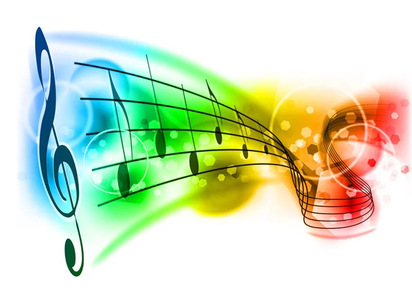 Tło Muzyczne Uwaga Kolor — Wektor stockowy