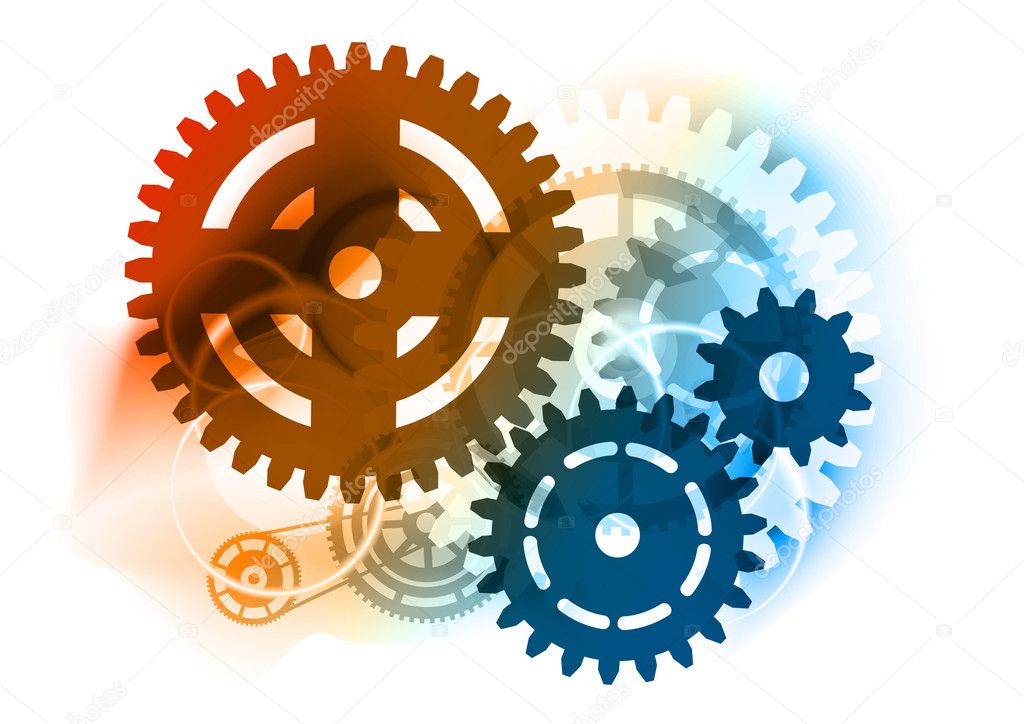 Cogwheel on the color background