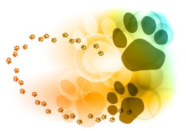 Foot mark on the color background clipart