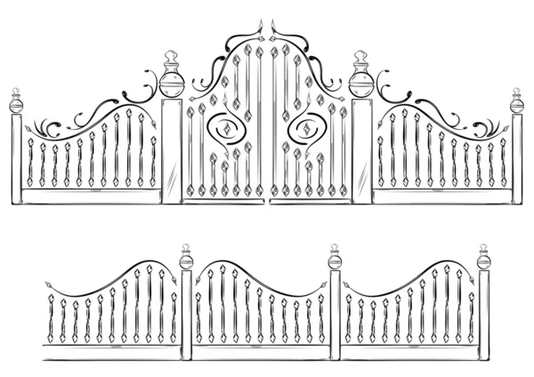 Baroque Gate — Stock Vector