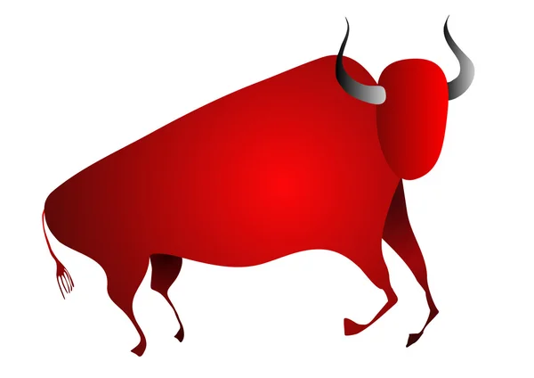 Bull looks like cave painting — Stock Vector