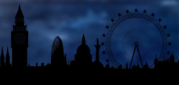 Panoramę Londynu w nocy — Zdjęcie stockowe