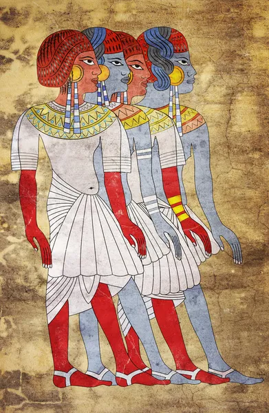 Fresk kobiet starożytnego Egiptu — Zdjęcie stockowe