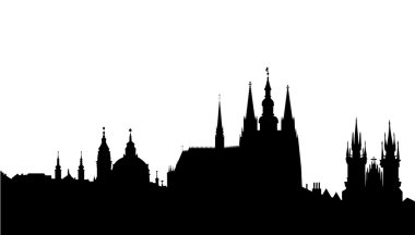 Prague skyline - famous landmark - vector