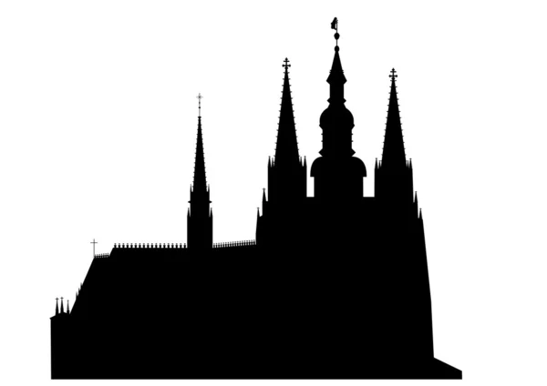 Castillo de Praga - Catedral de San Vito - vector — Vector de stock