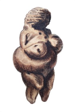 Image of the woman figure in prehistoric style clipart