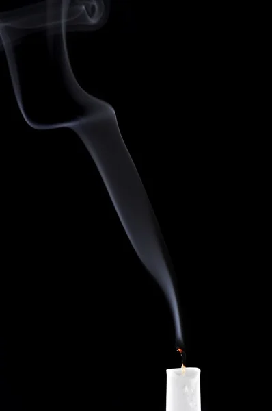 Λεπτομέρεια Από Ένα Κερί Κεριών Και Καπνός — Φωτογραφία Αρχείου
