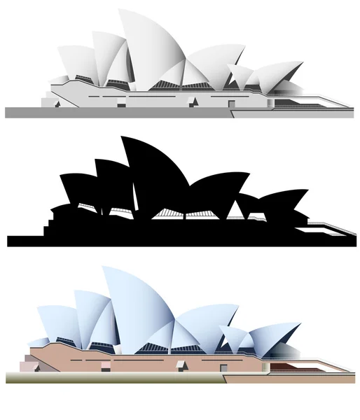 悉尼歌剧院--矢量 — 图库矢量图片