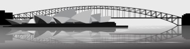 Illustration of the Sydney Harbor Bridge - banner - vector clipart