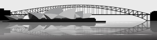 Ilustração Ponte Porto Sydney Bandeira Vetor —  Vetores de Stock