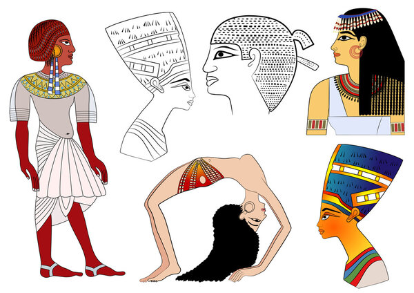 Illustration of the various elements of ancient Egypt