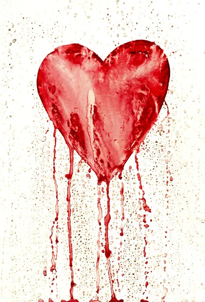 Corazón roto - corazón sangrante — Foto de Stock