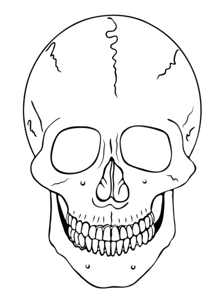 微笑的头骨 警告符号的插图 — 图库矢量图片