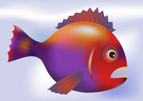 Ilustração Grande Peixe Predador Vetor —  Vetores de Stock
