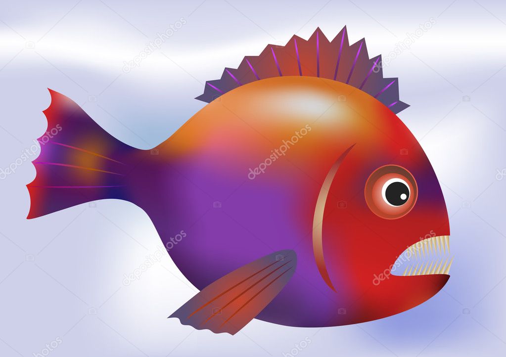 Illustration of the big predatory fish - vector