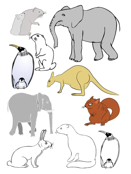 各种矢量动物 — 图库矢量图片