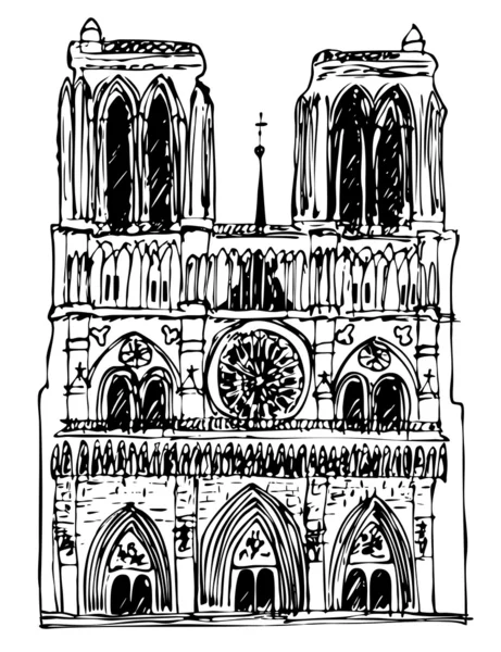 Basílica Notre Dame - vector — Vector de stock