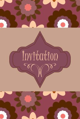 Floral invitation clipart