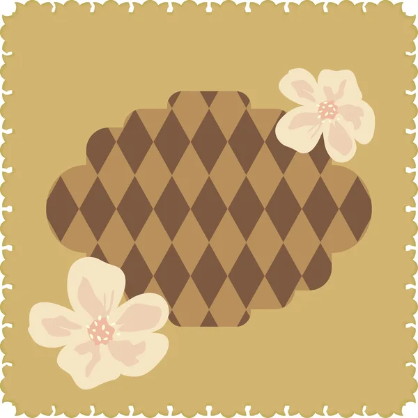 Kahverengi çiçek kartı — Stok Vektör