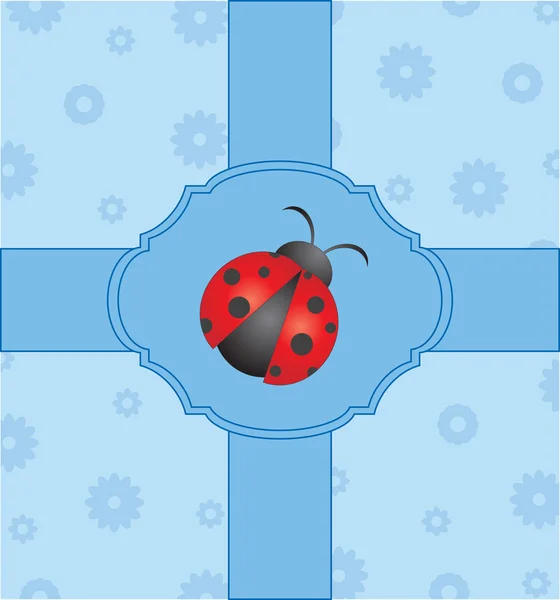 Cute card with ladybug — Stock Vector